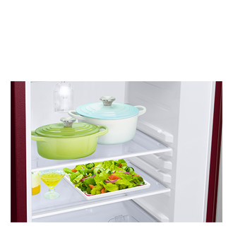 RR21H2H25 RR2000TH 1Door Refrigerators with Digi-Touch Cool™ RR21/RR23 Detail4-Shelves Red 