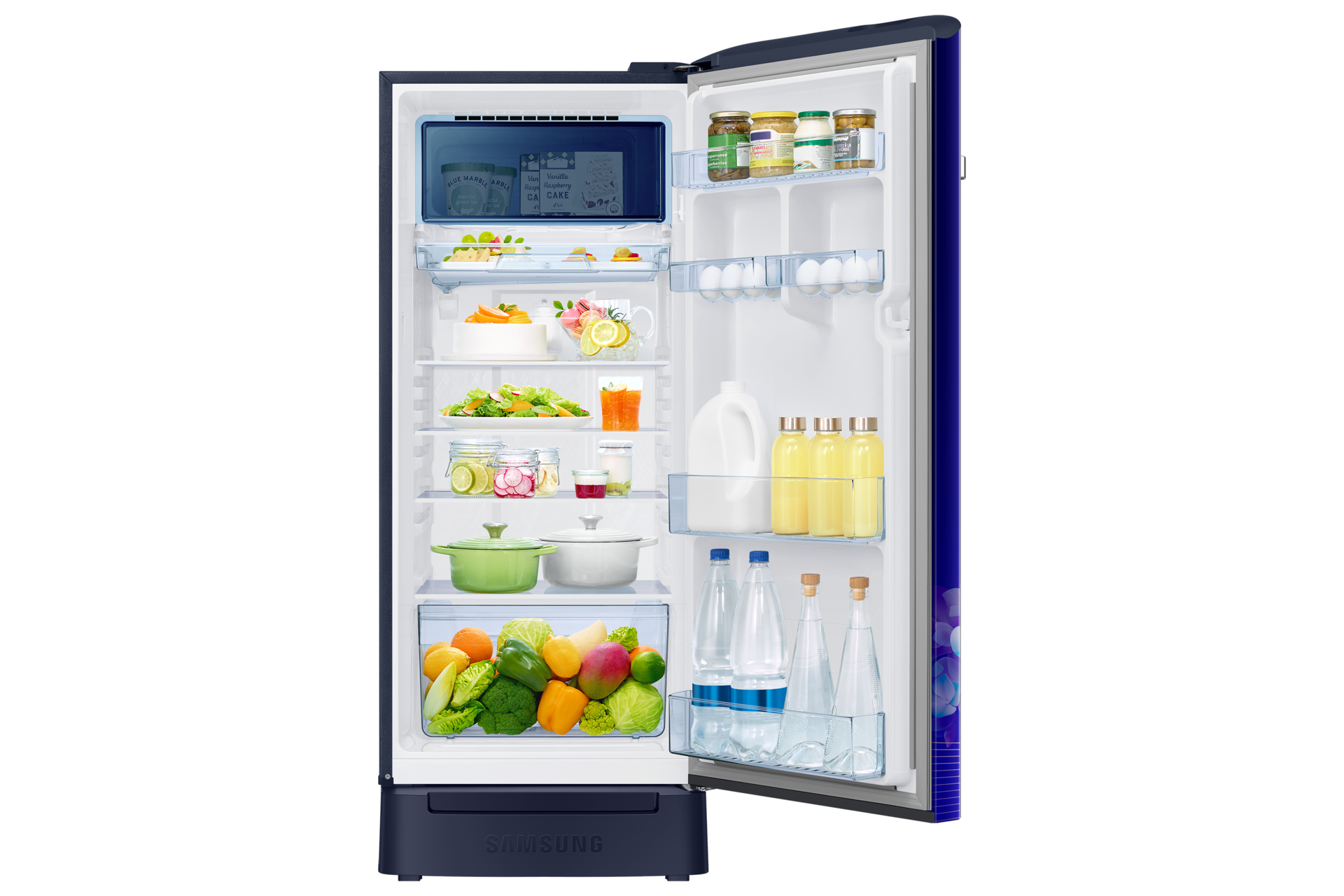 RR23H2H34HS, Single Door Refrigerator with Horizontal Curve Design 215 L Hydrangea Blue