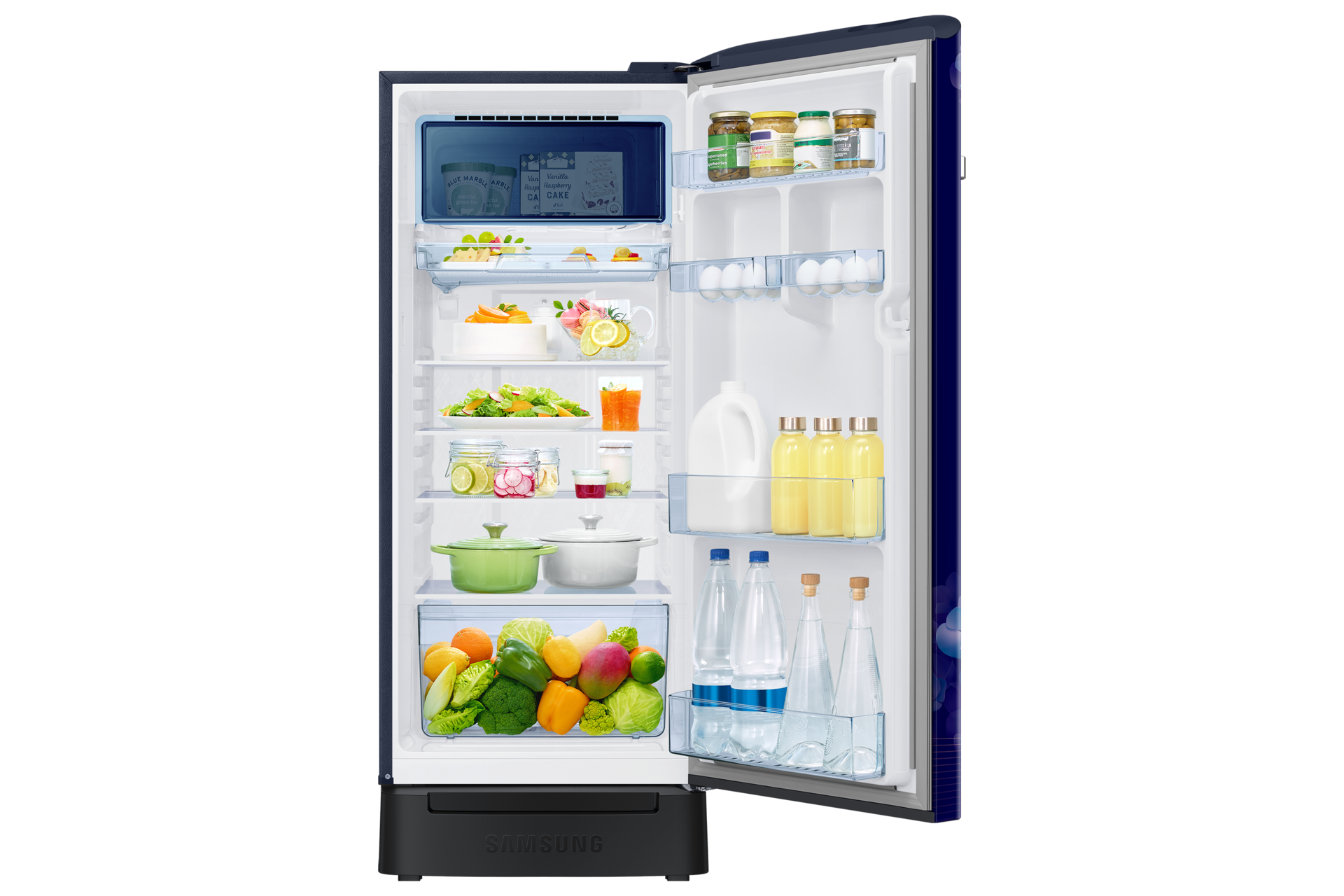 RR23H2H35HS, Single Door Refrigerator with Horizontal Curve Design 215 L Hydrangea Blue