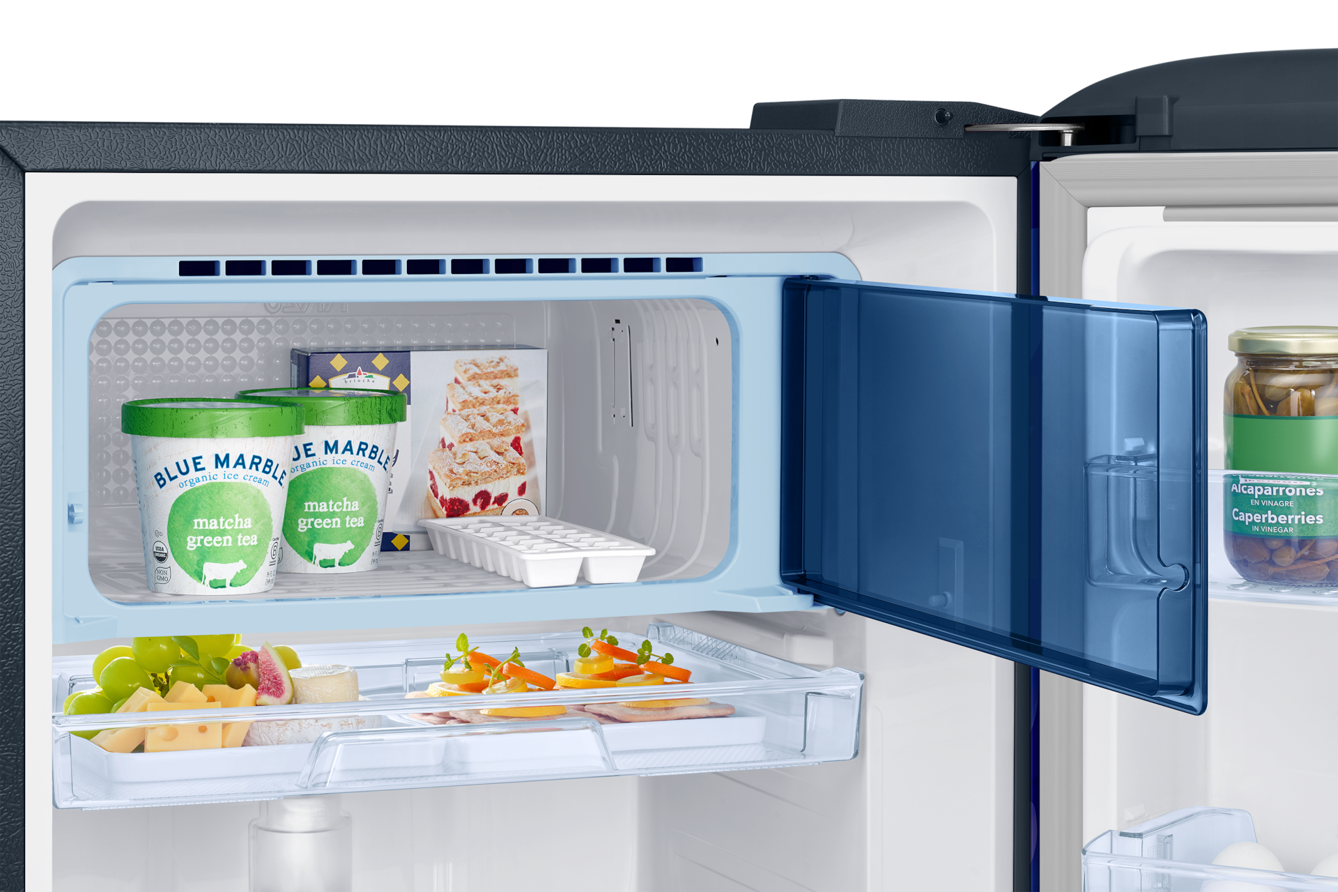 RR23H2H35HS, Single Door Refrigerator with Horizontal Curve Design 215 L Hydrangea Blue