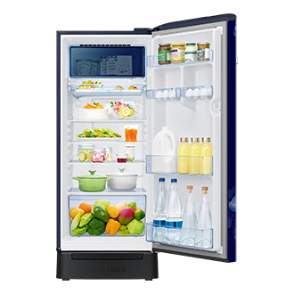 RR23H2H35HS, Single Door Refrigerator with Horizontal Curve Design 215 L Hydrangea Blue