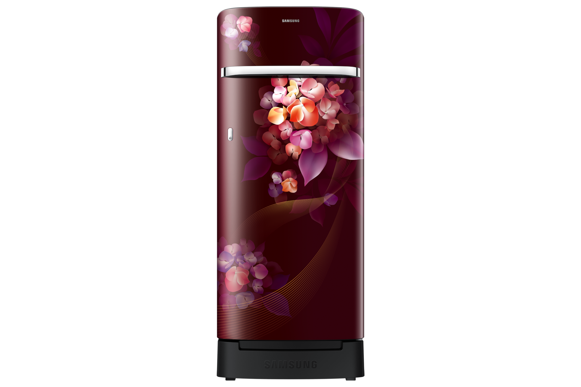 rr23h2h35ht, single door refrigerator with horizontal curve design 215 l burgundy red
