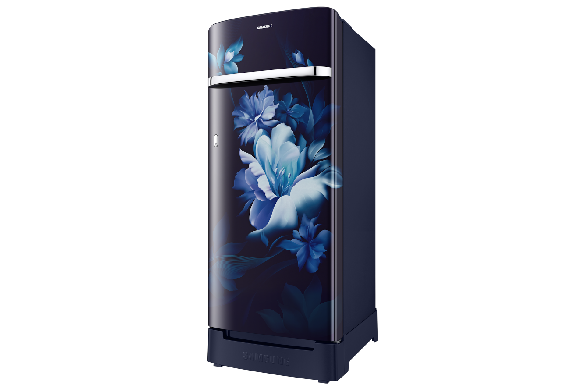 rr23h2h35uz, single door refrigerator with horizontal curve design 215 l mystic blue
