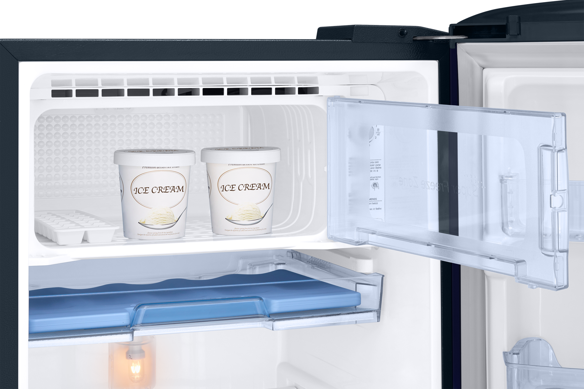 RR26H3832BB, Single Door Refrigerator with Stylish Grandé Design 246 L Begonia Blue