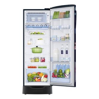 RR26H3832BB, Single Door Refrigerator with Stylish Grandé Design 246 L Begonia Blue