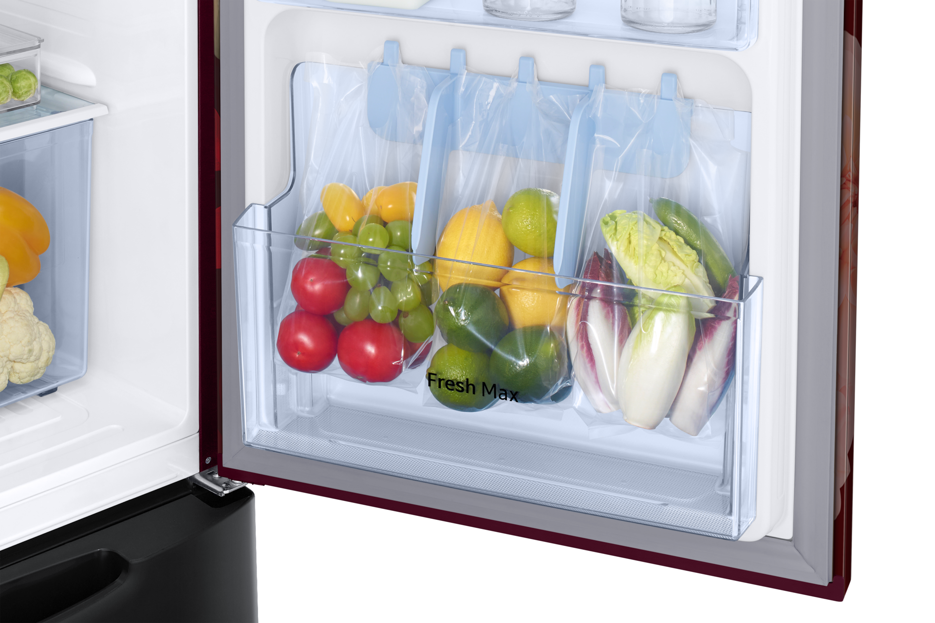 RR26H3832BR, Single Door Refrigerator with Stylish Grandé Design 246 L Begonia Red