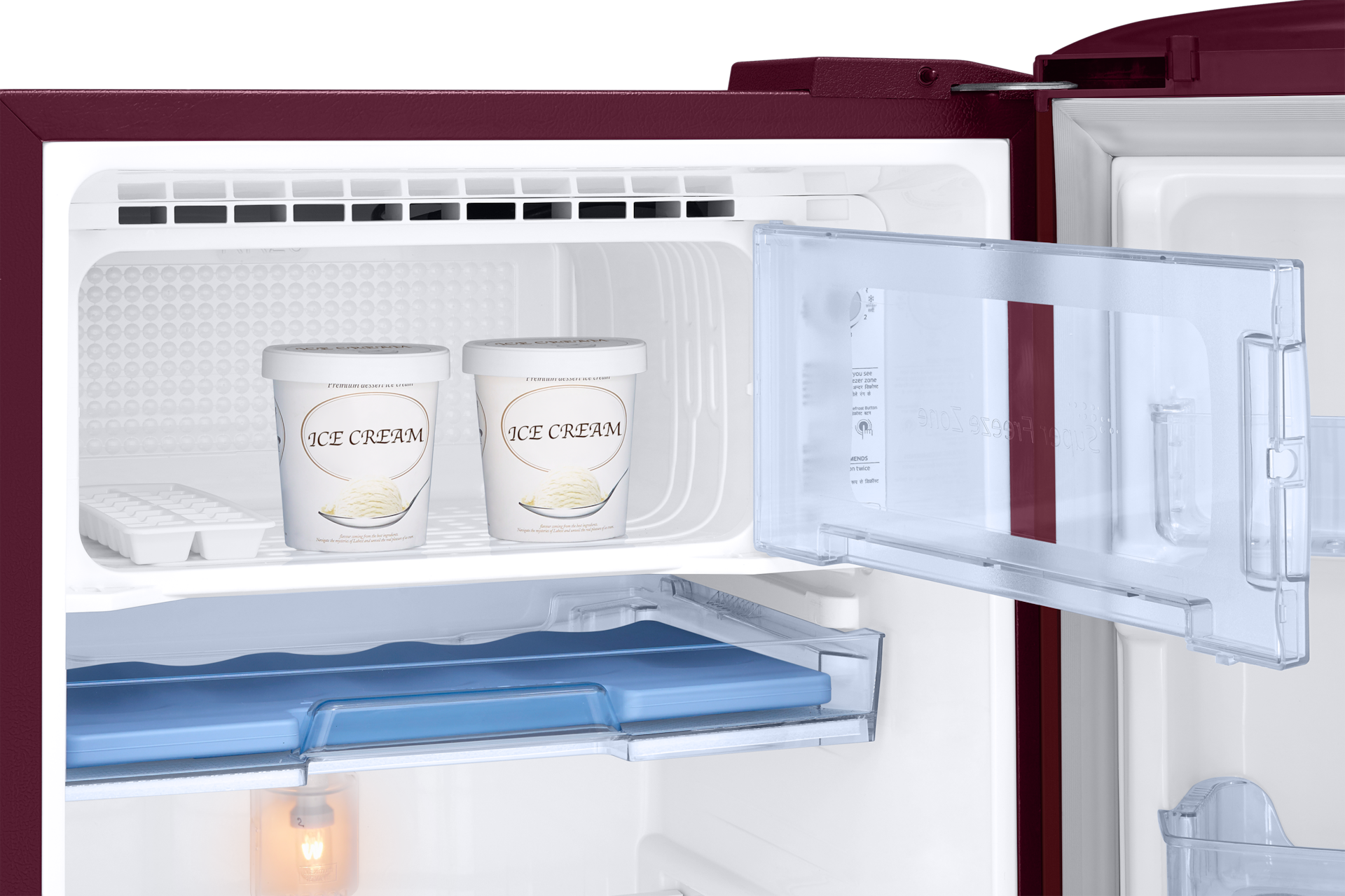 RR26H3832BR, Single Door Refrigerator with Stylish Grandé Design 246 L Begonia Red