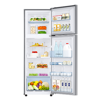 Samsung Top Mount Refrigerator - Inside View(With Food)(Elegant Inox)
