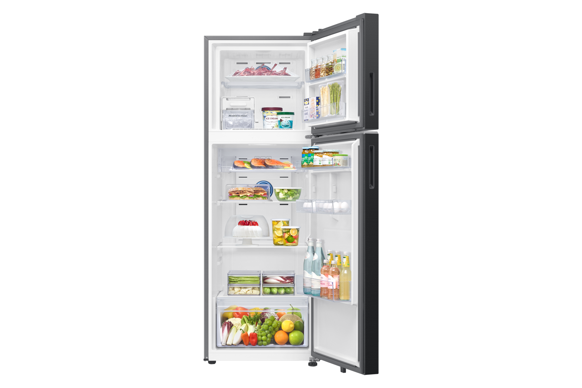 RT34HG5A23 RT6300DH Top Mount Freezer with  Twin Cooling Plus Front-Open-With-Food Black 
