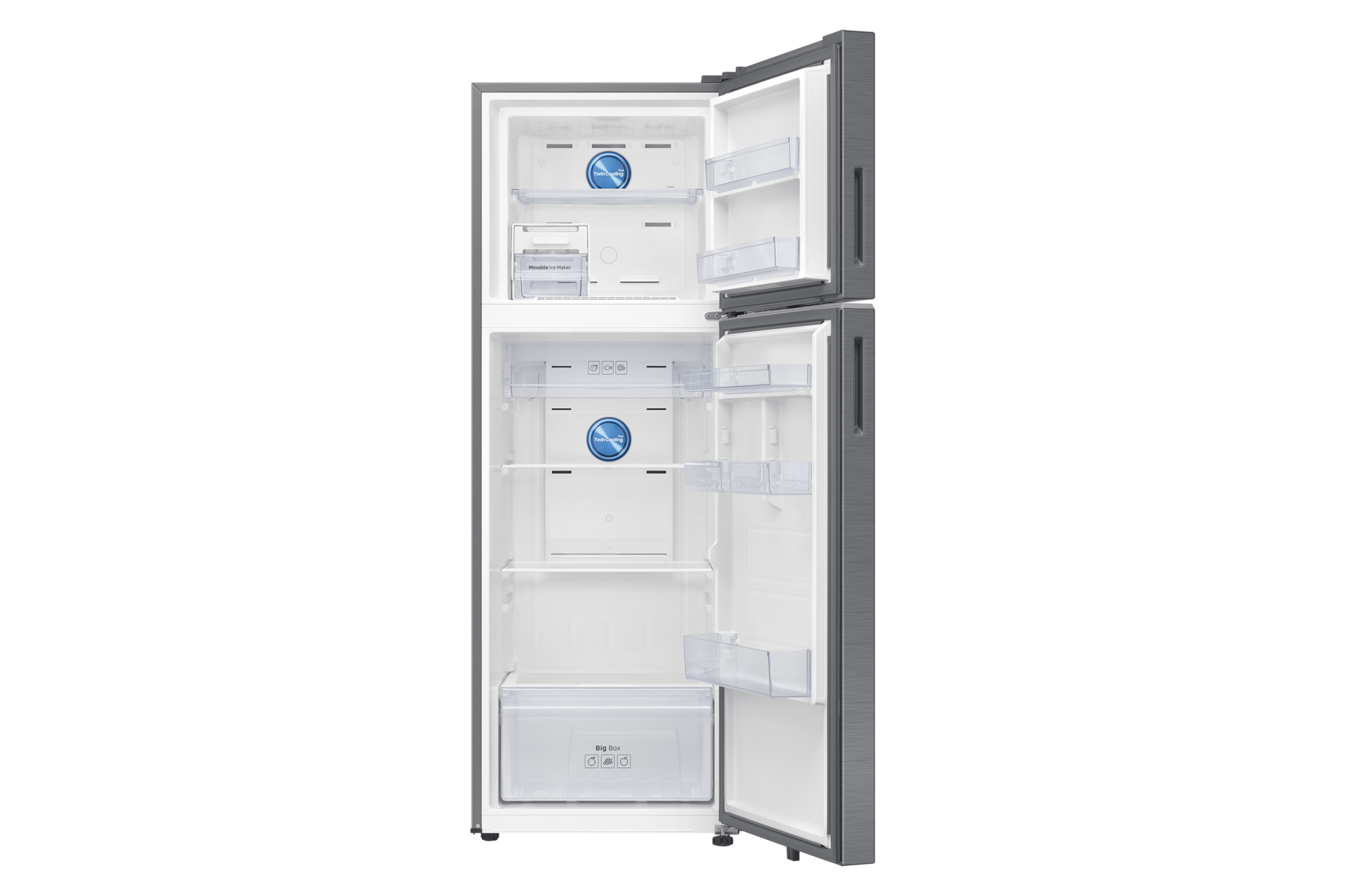 330 L Bespoke AI Double Door Refrigerator RT34HG5A42S8 Front-Open Silver 