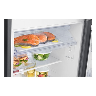 RT34HG5A42SL, Double Door Refrigerator with Bespoke AI 330 L Detail-Freshroom Stainless Steel 