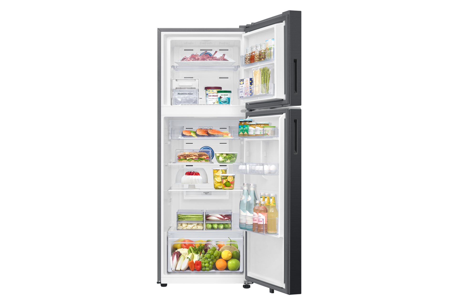 RT34HG5A43 RT6300DH Top Mount Freezer with  Twin Cooling Plus Front-Open-With-Food Black Doi 