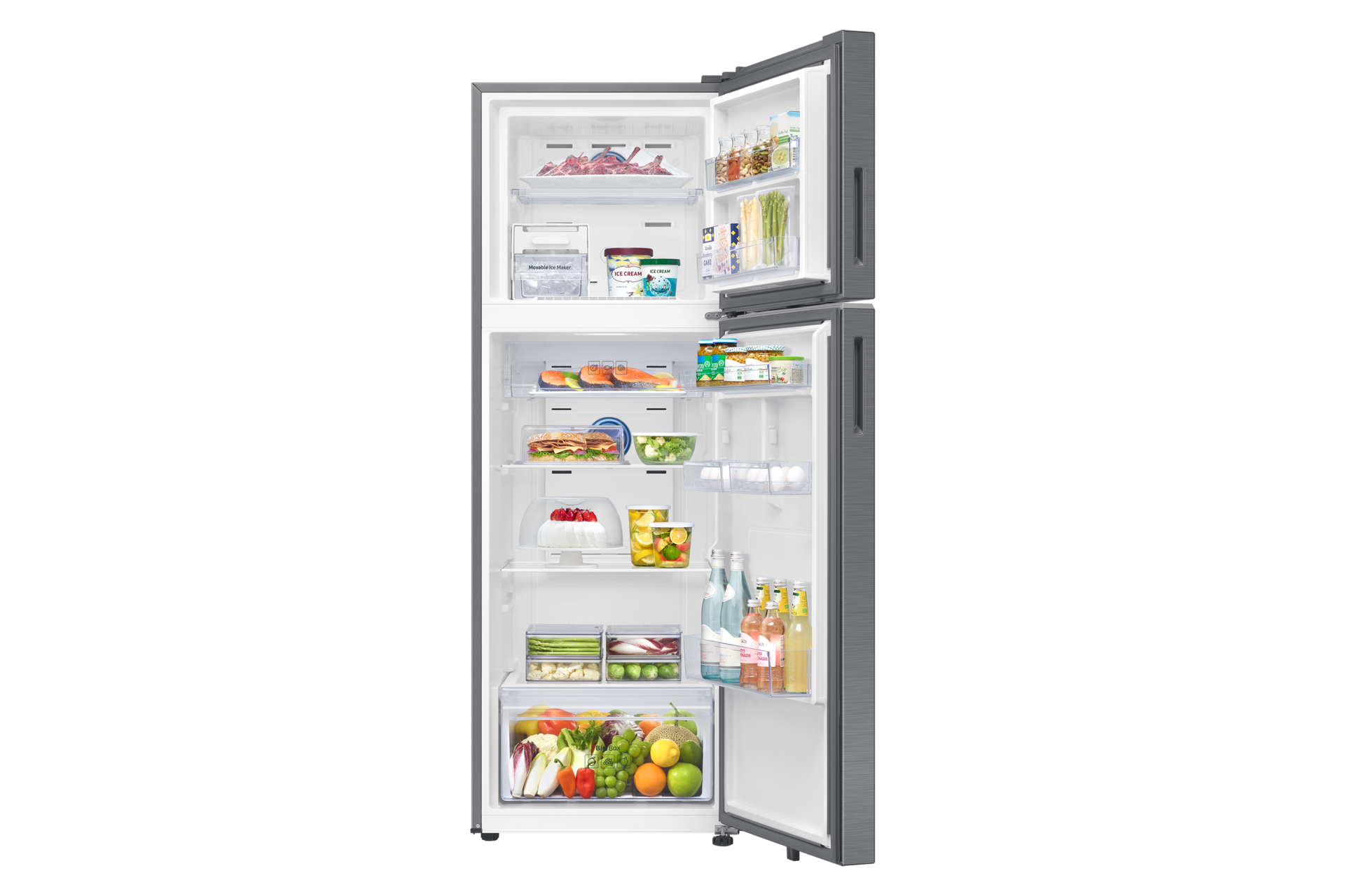 RT38HG5A23 RT6300DH Top Mount Freezer with  Twin Cooling Plus Front-Open-With-Food Silver 