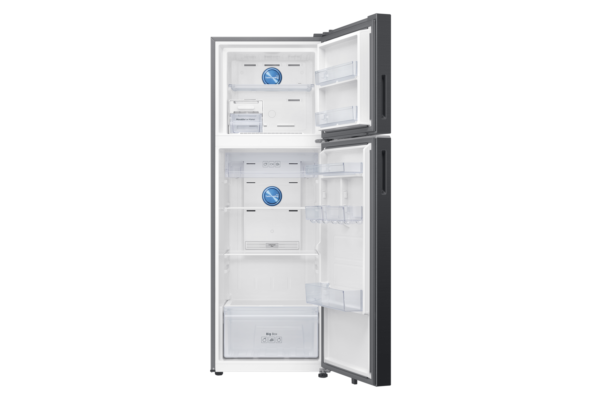 350 L Bespoke AI Double Door Refrigerator RT38HG5A42BX Luxe Black
