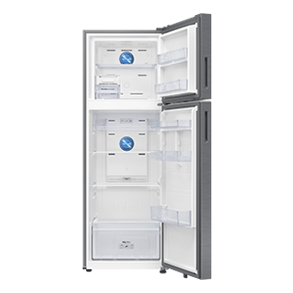 350 L Bespoke AI Double Door Refrigerator RT38HG5A42S8 Front-Open Silver 