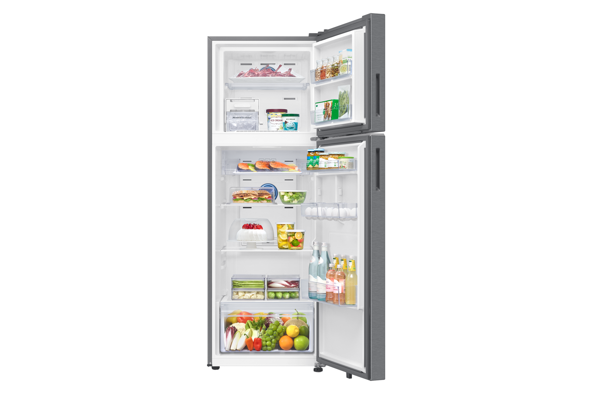 RT38HG5A42 Top Mount Freezer with  Twin Cooling Plus Front-Open-With-Food Stainless Steel 