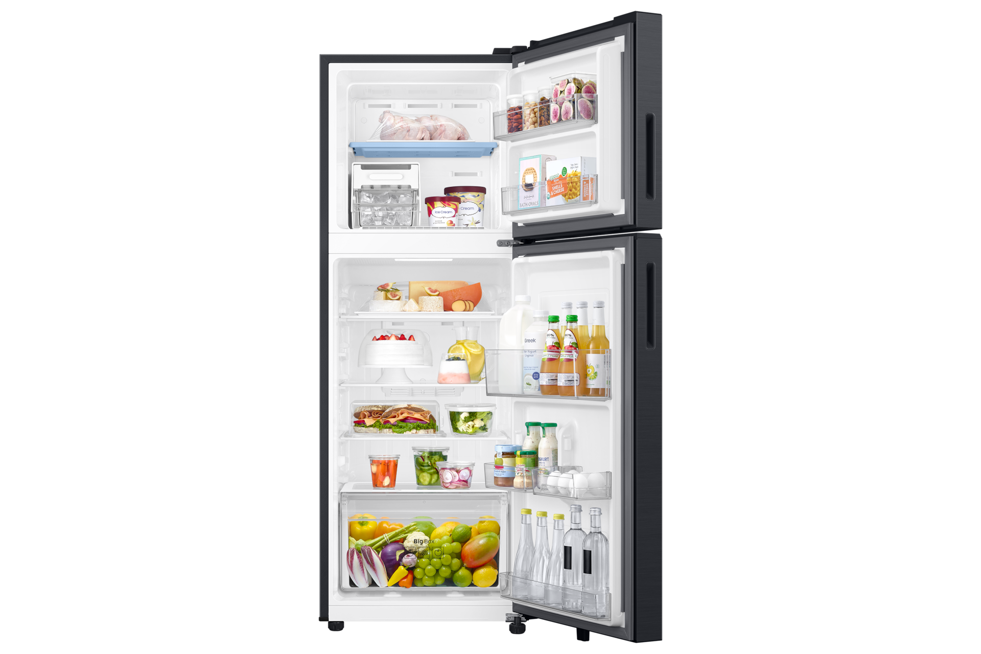 236 L Convertible Double Door Refrigerator RT40H28U2F Front-Open-With-Food1 Black 