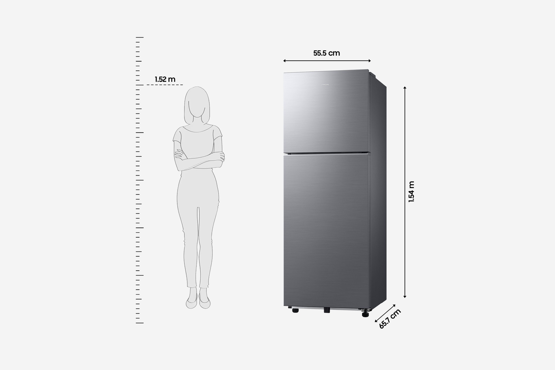 236 L Convertible Double Door Refrigerator RT40H28U2F Black DOI