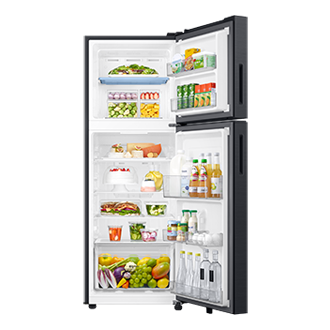 236 L Convertible Double Door Refrigerator RT40H28U2F Front-Open-With-Food2 Black 