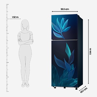 236 L Convertible Double Door Refrigerator RT40H28U2PB Paradise Bloom Blue