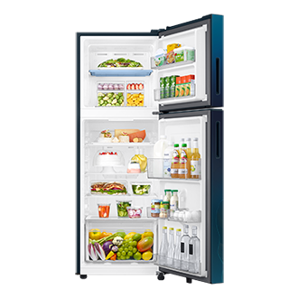RT40H28U2PB, Double Door Refrigerator with Convertible 236 L Paradise Bloom Blue