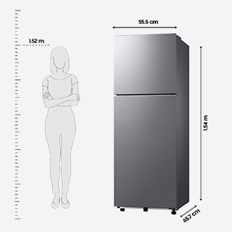 236 L Convertible Double Door Refrigerator RT40H28U2P Elegant Inox