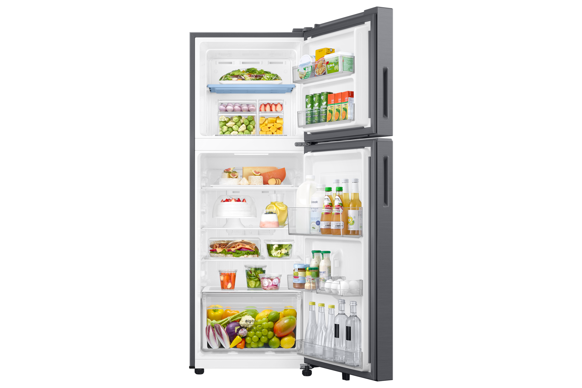 RT40H28U3 op Mounted Freezer Refrigerator 2-in-1 smart conversion 265L Front-Open-With-Food2 Silver 