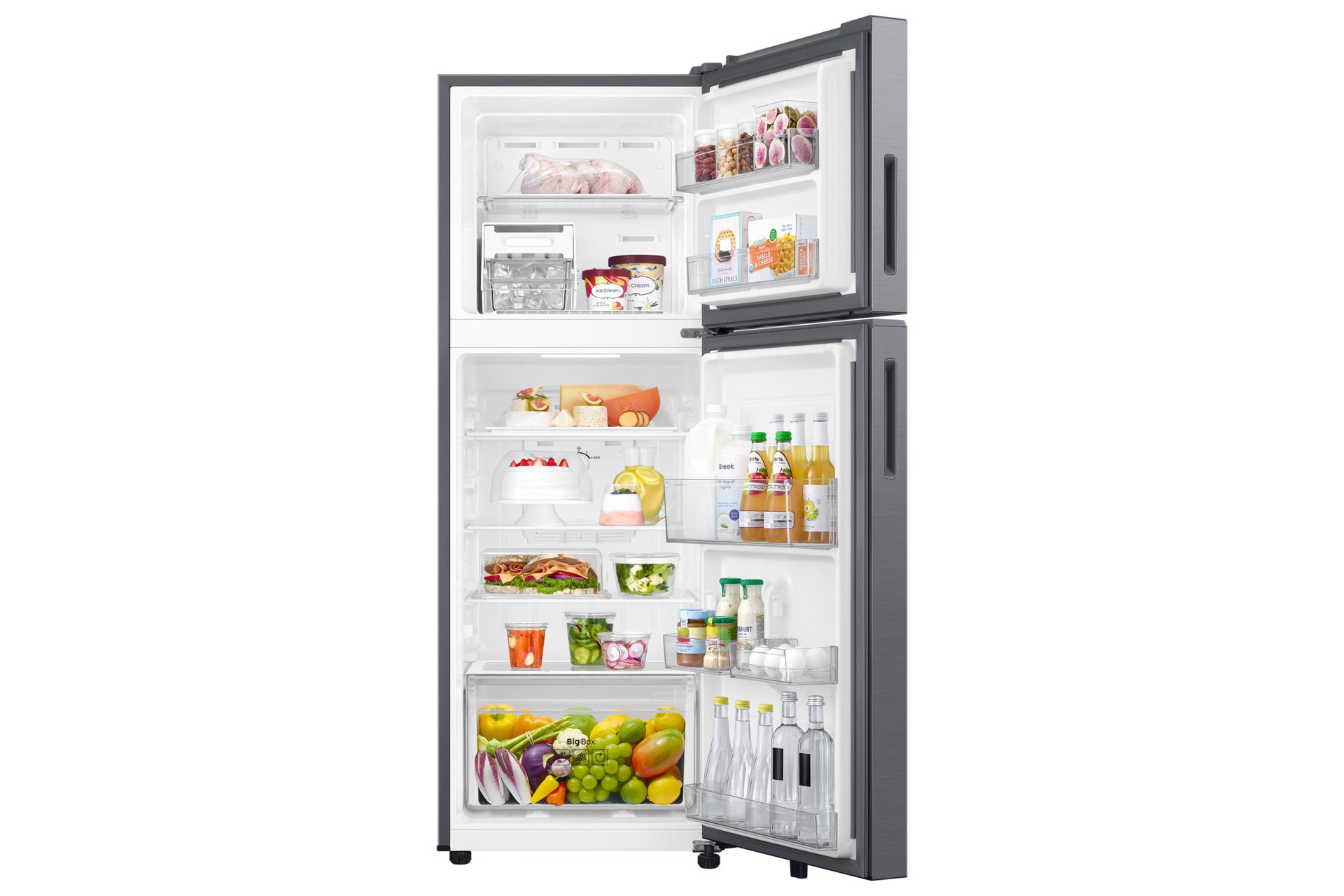 RT40H28W2 Top Mounted Freezer Refigerator All-Around Cooling 236L Front-Open-With-Food1 Silver 