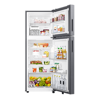 RT40H28W2 Top Mounted Freezer Refigerator All-Around Cooling 236L Front-Open-With-Food1 Silver 