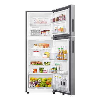 RT40H28W2 Top Mounted Freezer Refigerator All-Around Cooling 236L Front-Open-With-Food1 Silver 