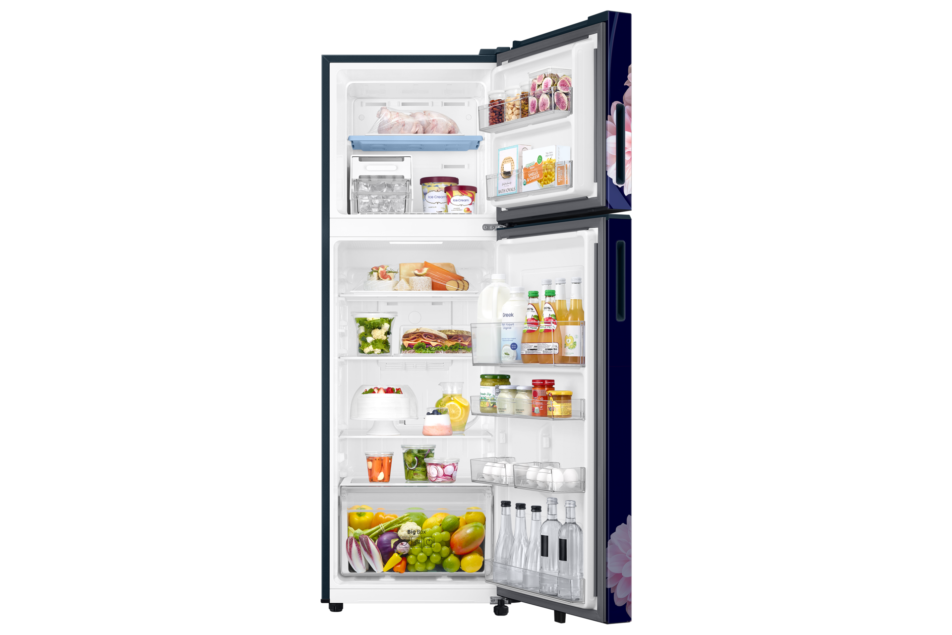 RT40H30U2 Top Mounted Freezer Refigerator 2-in-1 smart conversion 256L Front-Open-With-Food1 Blue 