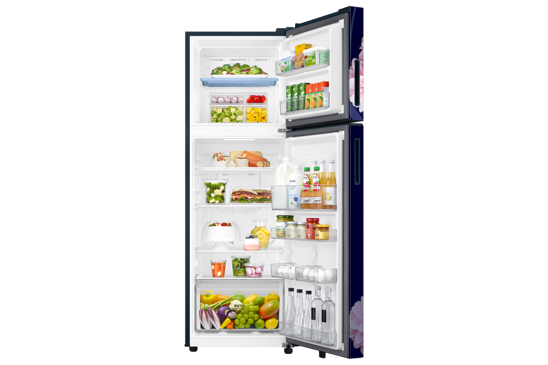 RT40H30U2 Top Mounted Freezer Refigerator 2-in-1 smart conversion 256L Front-Open-With-Food2 Blue 