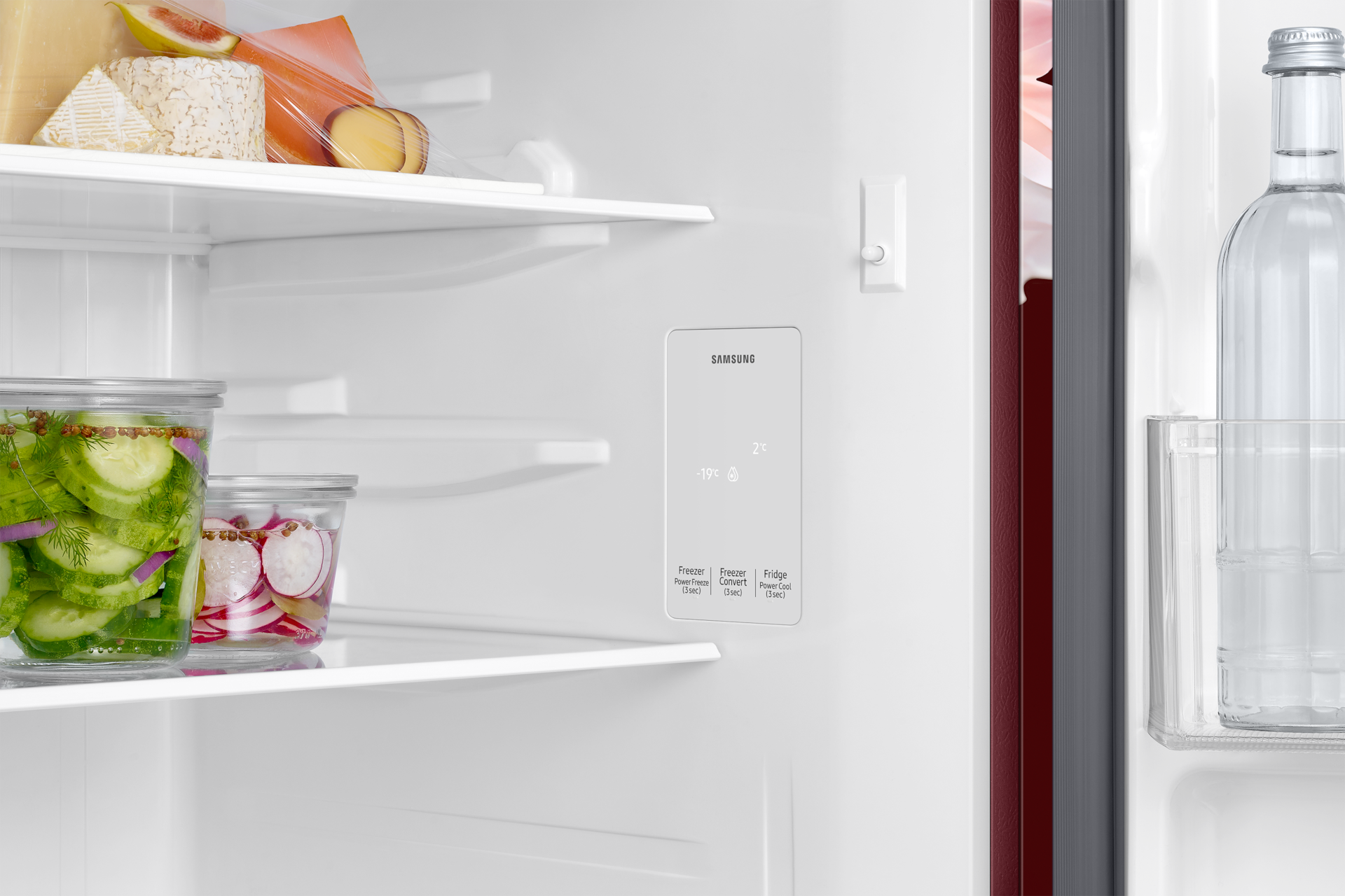RT40H30U2 Top Mounted Freezer Refigerator 2-in-1 smart conversion 256L Detail-Display Red 