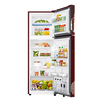 RT40H30U2 Top Mounted Freezer Refigerator 2-in-1 smart conversion 256L Front-Open-With-Food2 Red 
