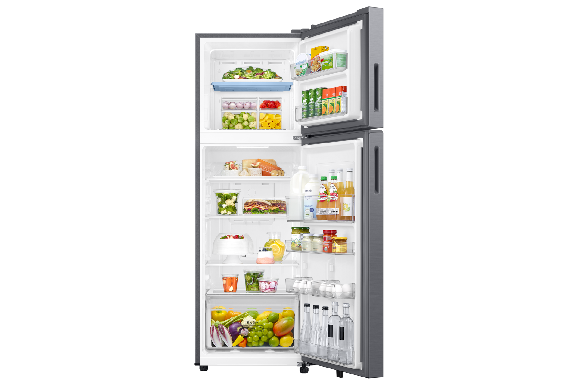 RT40H30U3 Top Mounted Freezer Refrigerator 2-in-1 smart conversion 265L Front-Open-With-Food2 Silver 