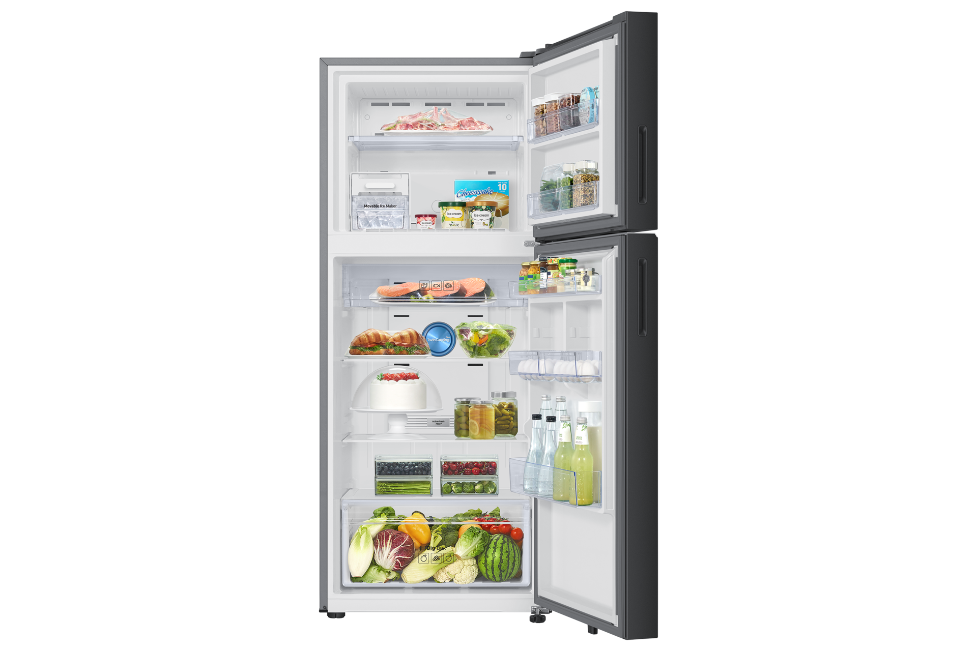 RT41HB6A42 RT6300DH Top Mount Freezer with Convertible 5-in-1 Front-Open-With-Food Black 