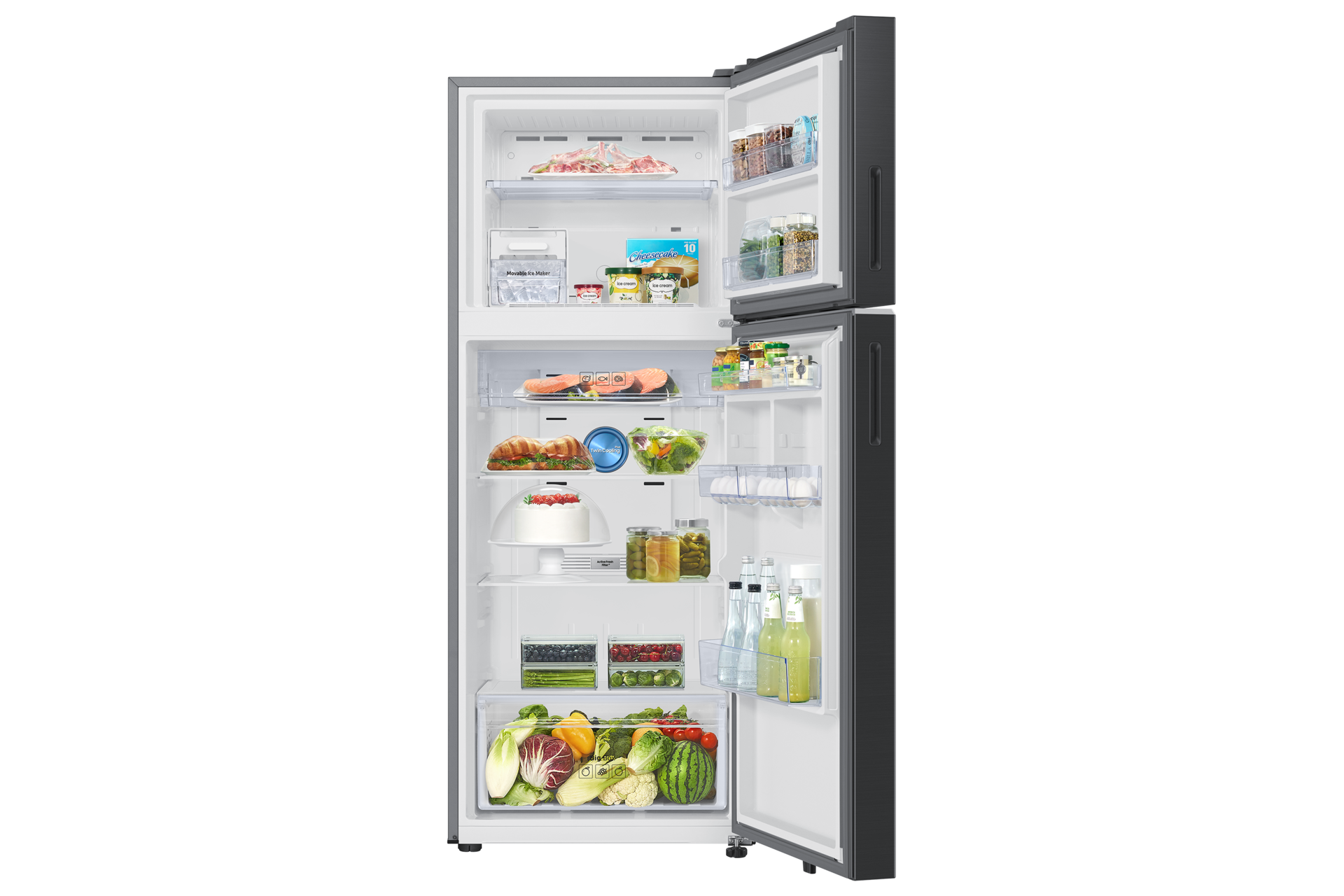 RT41HG6A23 RT6300DH Top Mount Freezer with  Twin Cooling Plus Front-Open-With-Food Black 