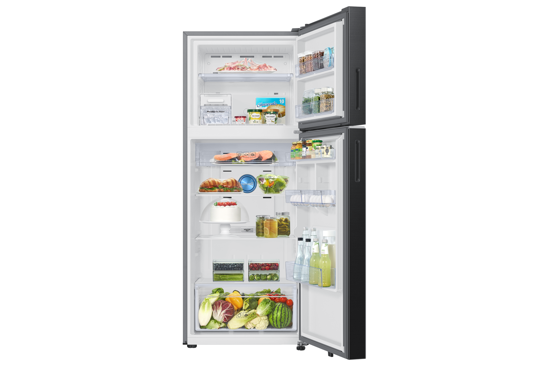 396 L Bespoke AI Double Door Refrigerator RT41HG6A42B1 Black DOI