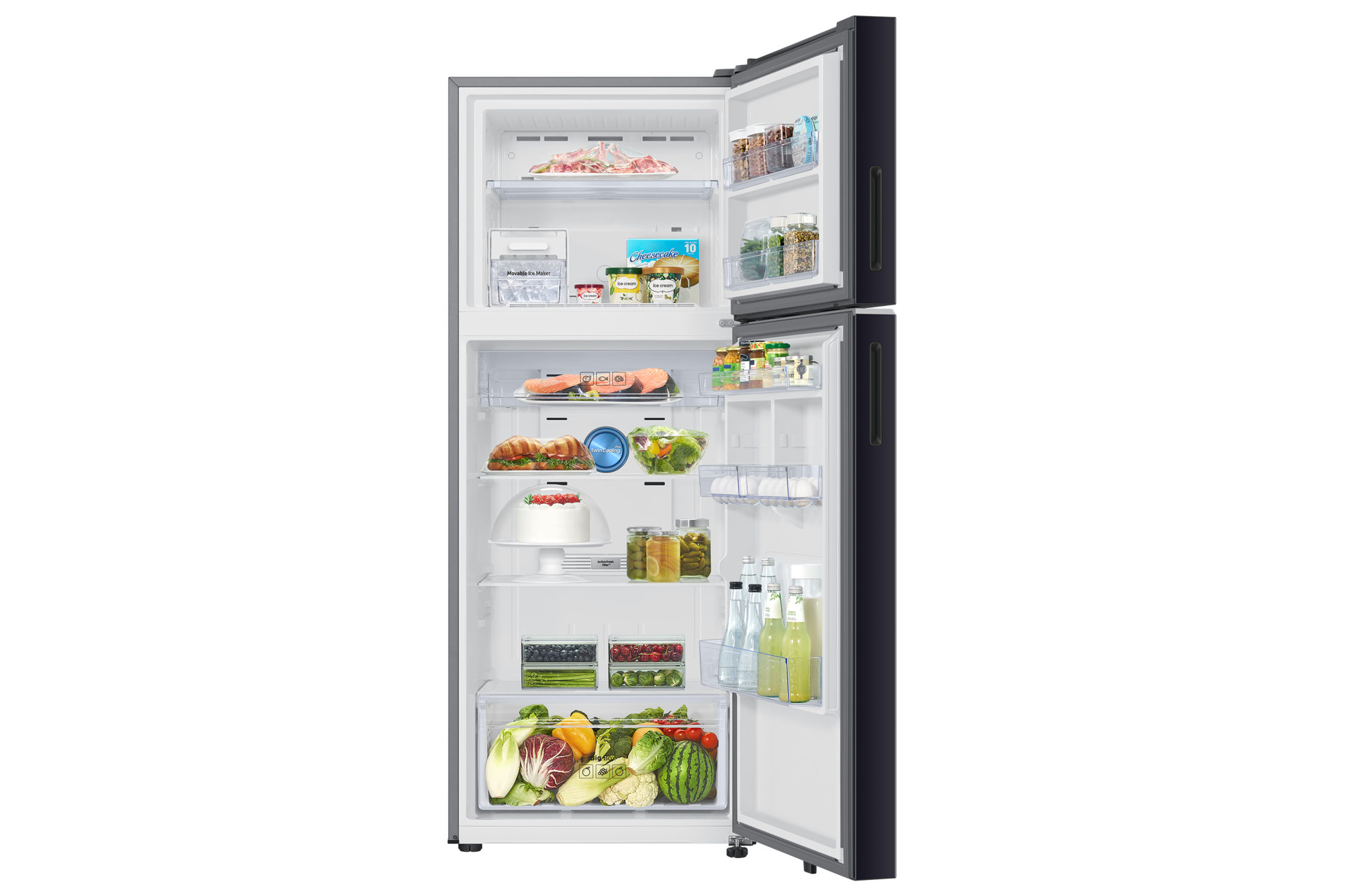RT45HB6A42 RT6300DH Top Mount Freezer with  Twin Cooling Plus Front-Open-With-Food Black 
