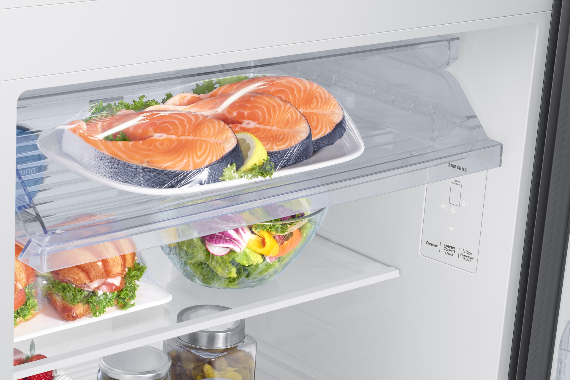 RT45HG6A43 RT6300DH Top Mount Freezer with  Twin Cooling Plus Detail-Freshroom Black 