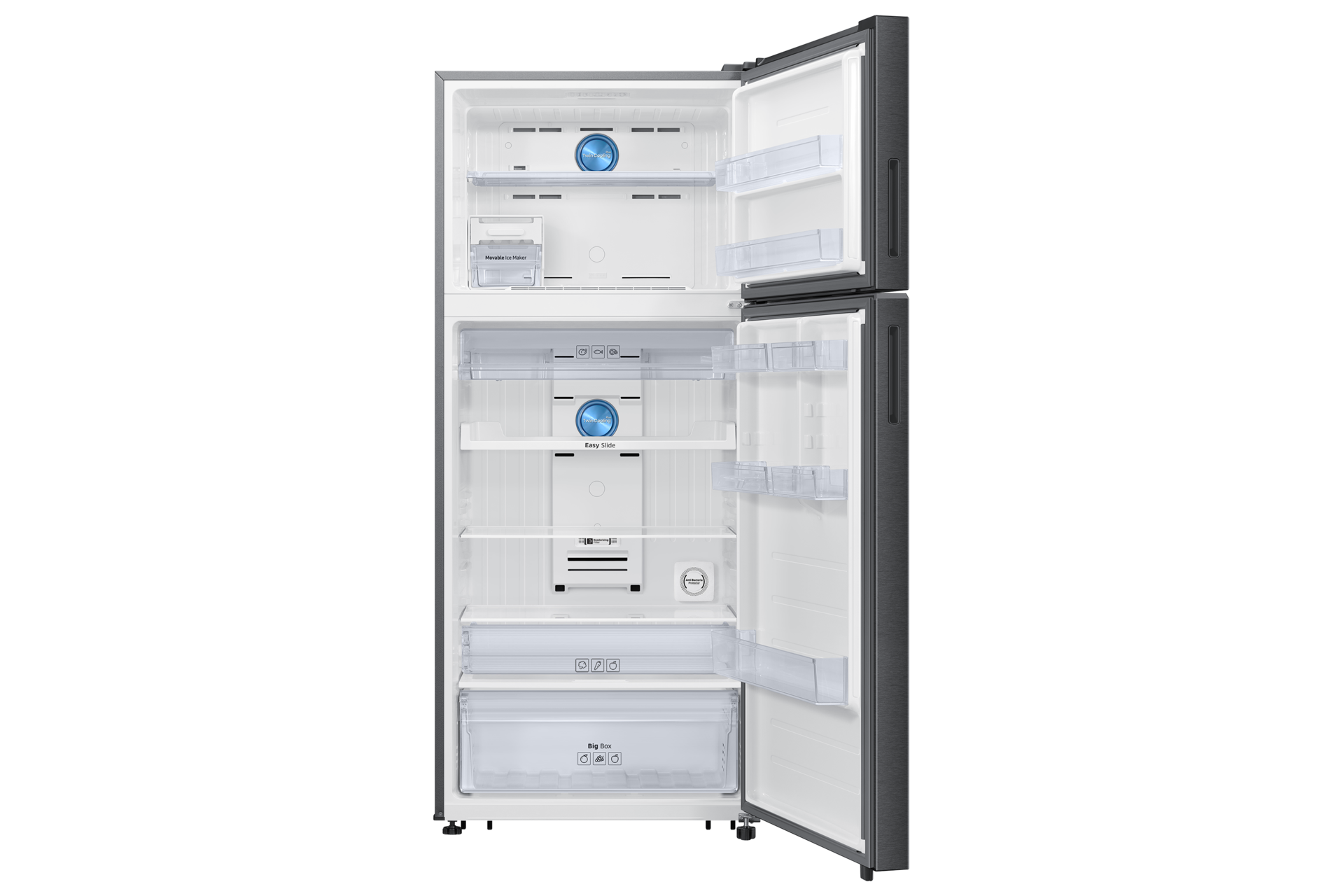 RT56HG7A61 RT7300D Top Mount Freezer Refrigerator with SmartThings AI Energy Mode 530L Front-Open Black 