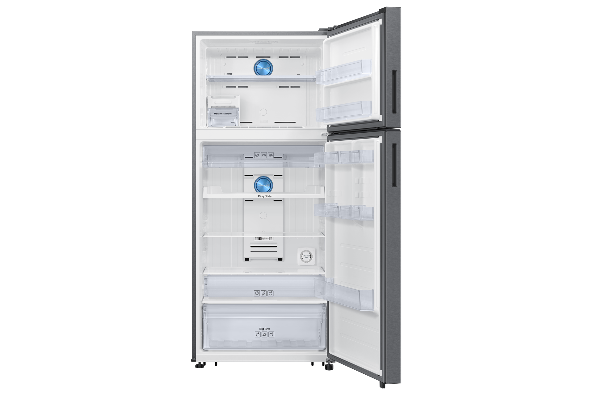 RT56HG7A61 RT7300D Top Mount Freezer Refrigerator with SmartThings AI Energy Mode 530L Front-Open Silver 
