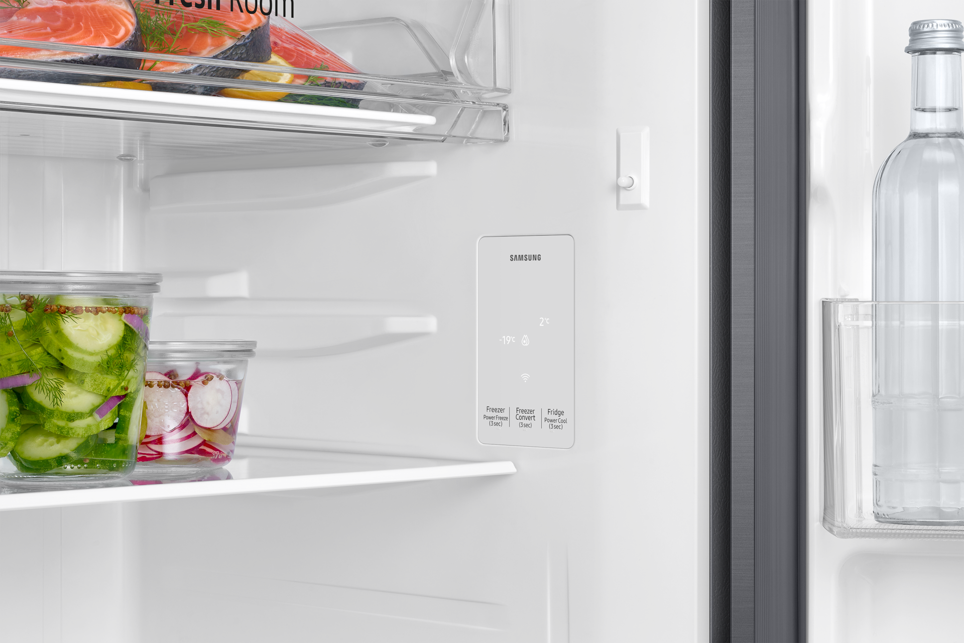 RT80H30U2 Top Mounted Freezer Refrigerator AI Energy Mode 256L Detail-Display Silver 