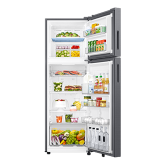 RT80H30U2 Top Mounted Freezer Refrigerator AI Energy Mode 256L Front-Open-With-Food2 Silver 