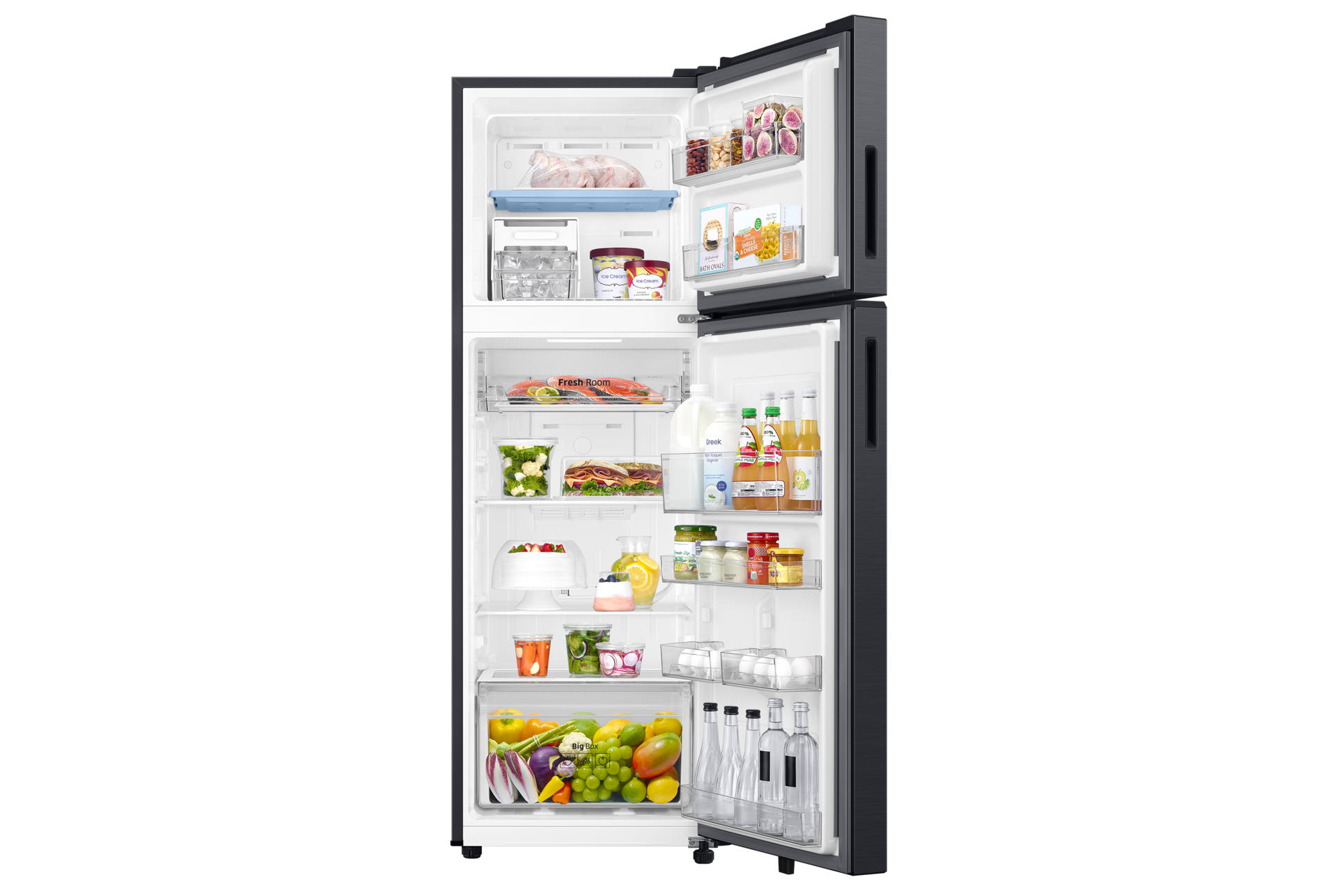 RT80H30U3 Top Mounted Freezer Refigerator AI Energy Mode 256L Front-Open-With-Food1 Black 