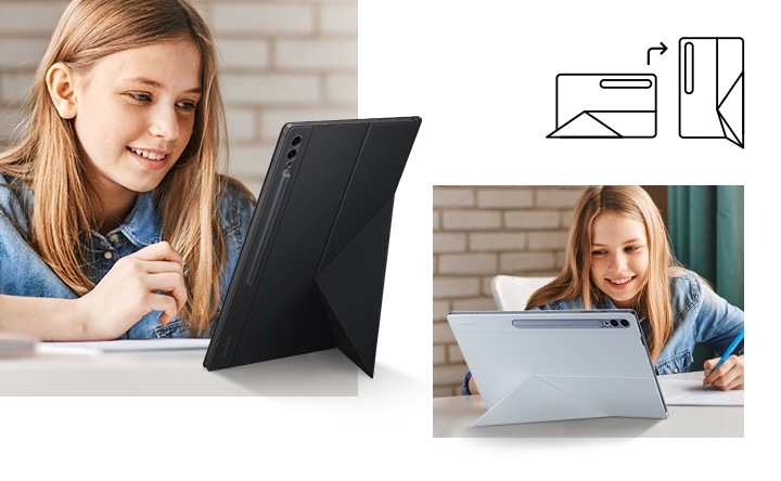 Galaxy Tab S9 Ultra Smart Book Cover Black | Samsung India
