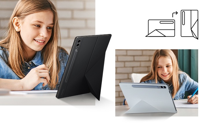 Galaxy Tab S9+ Smart Book Cover Black | Samsung India