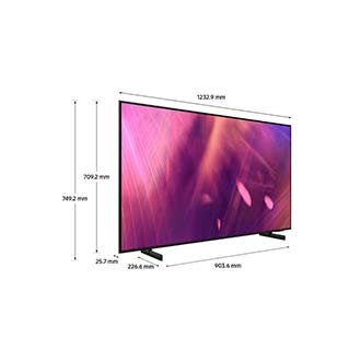Dimension of 1m 63cm (65") Samsung UHD TV AU9000 with black feet stand