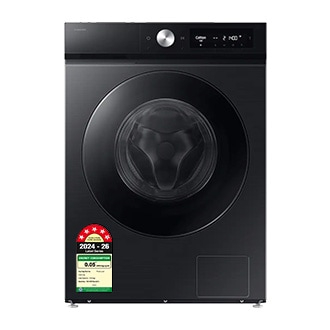 WD12FB7B3 Bespoke AI Laundry (Combo) with AI Ecobubble™ Front Black 