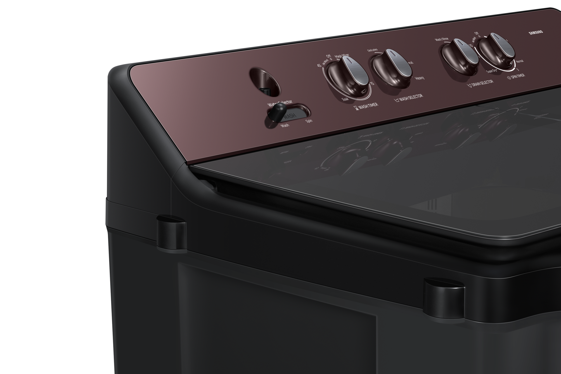 12.0 kg Semi Automatic Washing Machine with Toughened Glass Lid, WT12F4560RB Detail3 Wine 